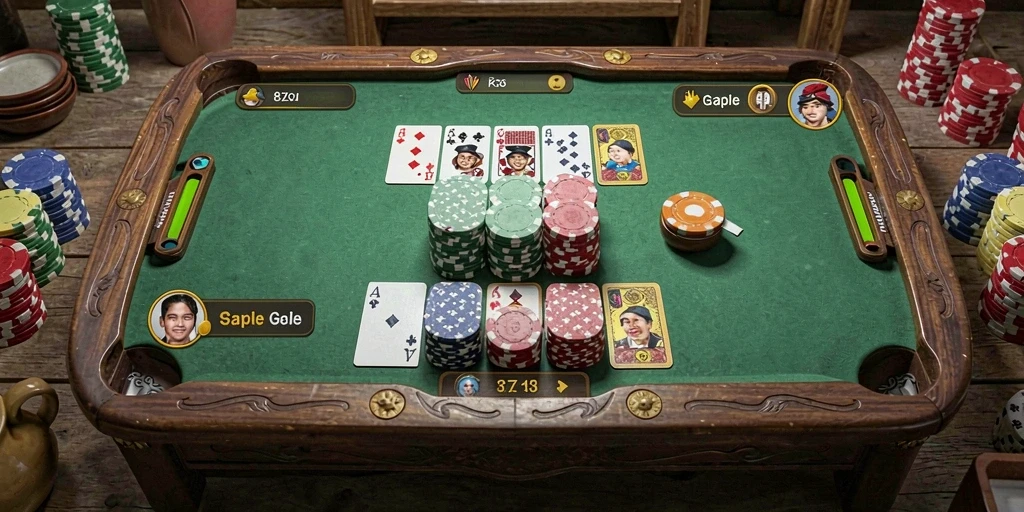 Screenshot gameplay 8ZK yang menampilkan suasana permainan Gaple.