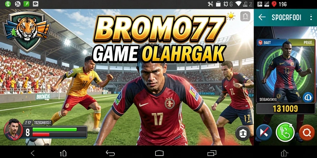 Screenshot utama BROMO77 menampilkan aksi pertandingan olahraga yang mendebarkan.