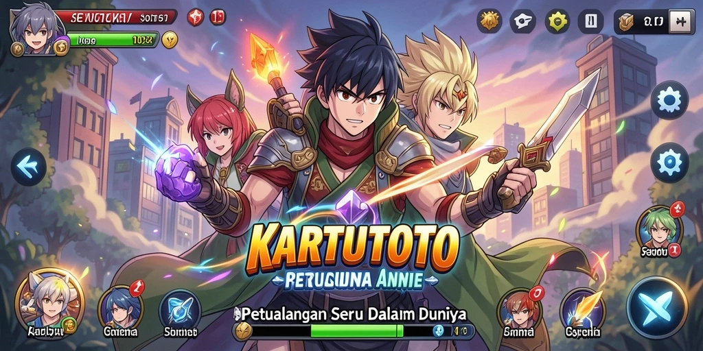 Tampilan gameplay KARTUTOTO dengan karakter Anime yang menarik.