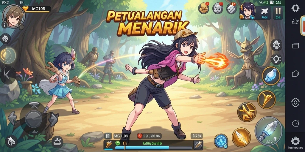 Gameplay MG108 yang epik dengan karakter anime favorit.