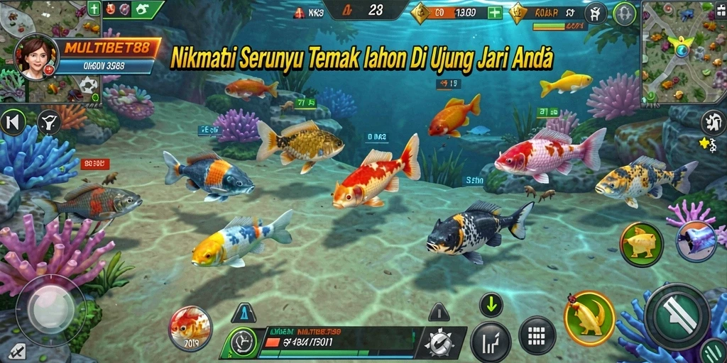 Gameplay seru Tembak Ikan di MULTIBET88 dengan grafis warna-warni.