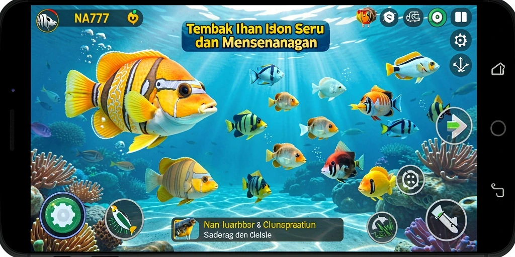 Tampak gameplay seru di <strong>NA777</strong> dengan ikan berwarna-warni yang menunggu untuk ditembak.