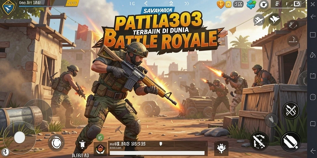 Tangkapan layar utama <strong>SAVAYA303</strong> menampilkan aksi Battle Royale yang penuh ketegangan.