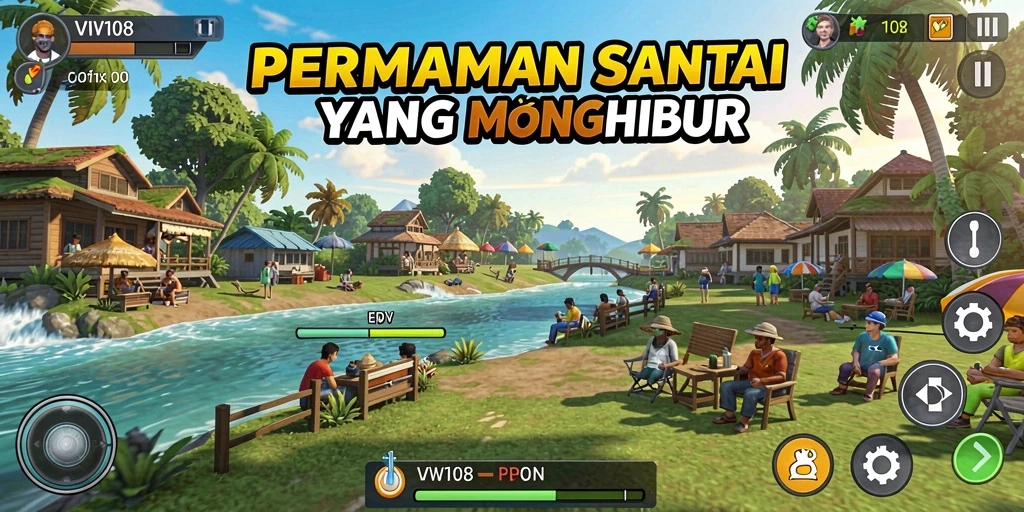 Tampilan gameplay VW108 yang ceria dan menghibur.