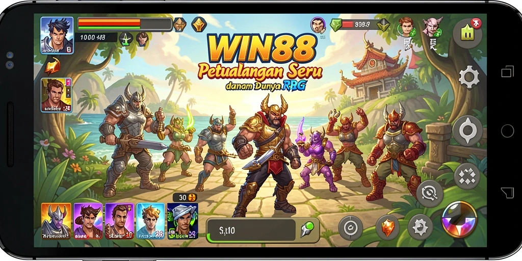Screenshot gameplay <strong>WIN88</strong> menampilkan aksi petualangan RPG yang seru.